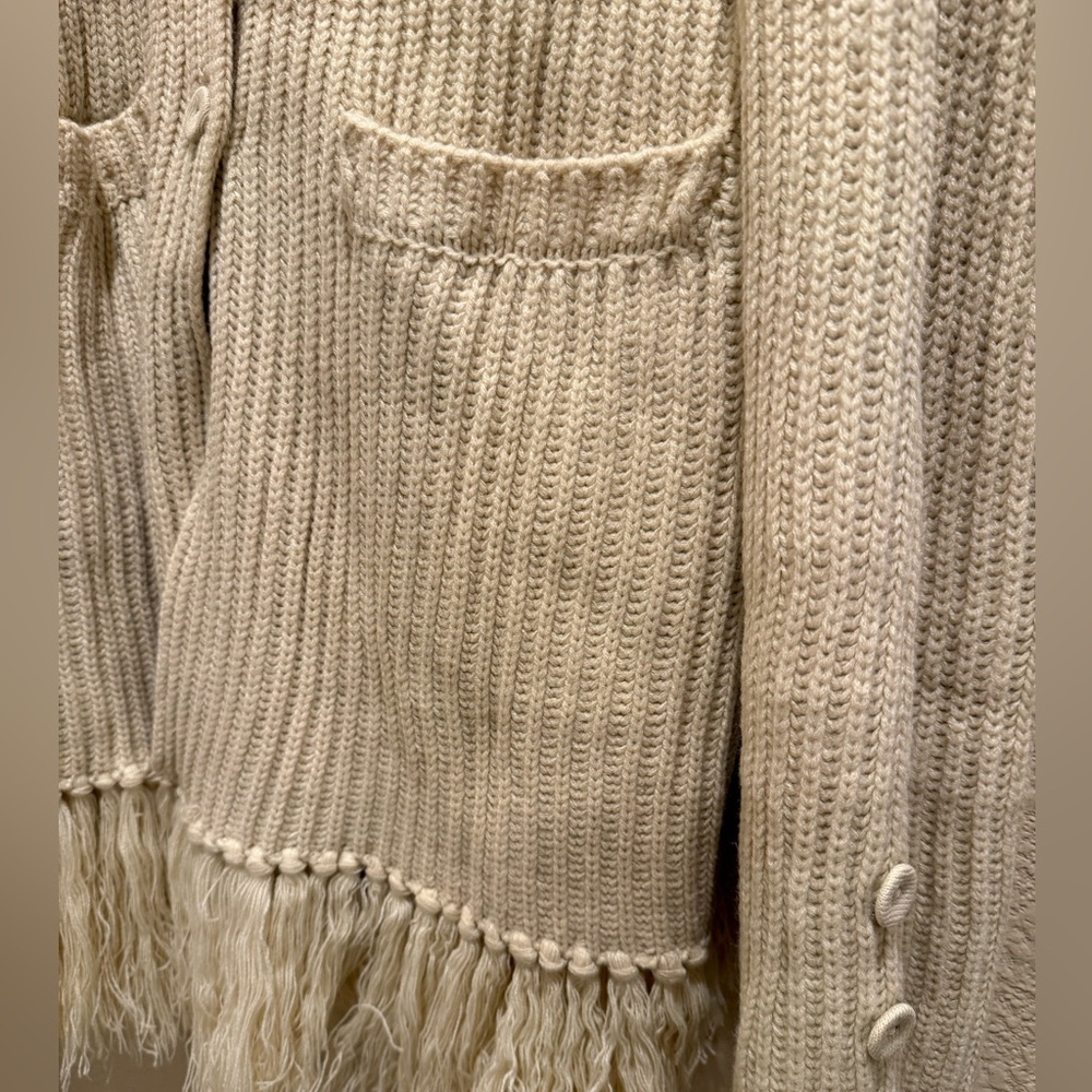 Hanifa Cream Ribbed Cardigan - Picture 6 of 7